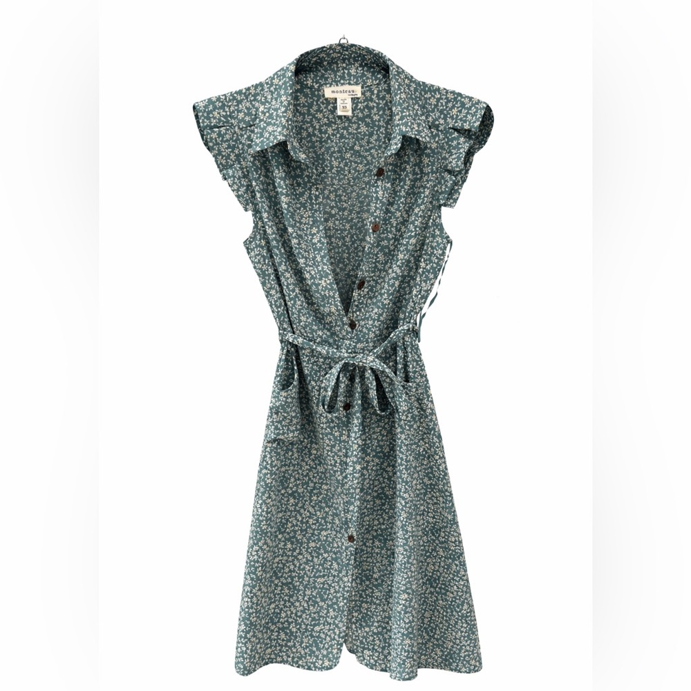 Monteau Blue Floral Midi Dress